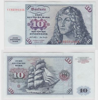 T146198 Banknote 10 DM Deutsche Mark Ro. 270a Schein 2. Jan. 1970 KN CC 9259184 K