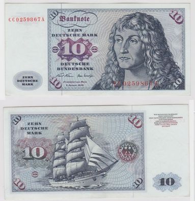 T146150 Banknote 10 DM Deutsche Mark Ro. 270a Schein 2. Jan. 1970 KN CC 0259867 A