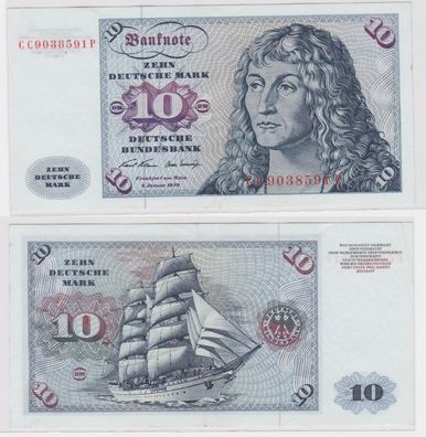 T146645 Banknote 10 DM Deutsche Mark Ro. 270a Schein 2. Jan. 1970 KN CC 9038591 P