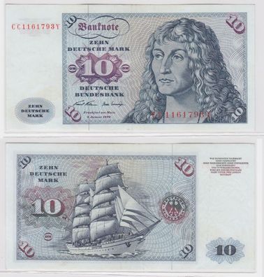 T146709 Banknote 10 DM Deutsche Mark Ro. 270a Schein 2. Jan. 1970 KN CC 1161793 Y