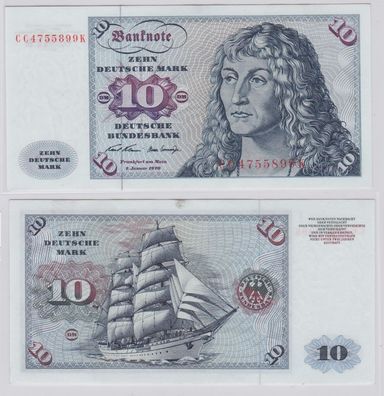 T146136 Banknote 10 DM Deutsche Mark Ro. 270a Schein 2. Jan. 1970 KN CC 4755899 K