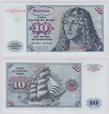 T146015 Banknote 10 DM Deutsche Mark Ro. 270a Schein 2. Jan. 1970 KN CC 2657464 M