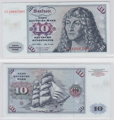 T146301 Banknote 10 DM Deutsche Mark Ro. 270a Schein 2. Jan. 1970 KN CC 4966766 C