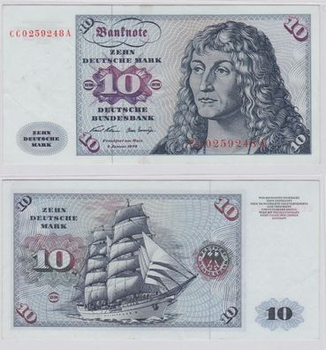 T146300 Banknote 10 DM Deutsche Mark Ro. 270a Schein 2. Jan. 1970 KN CC 0259248 A