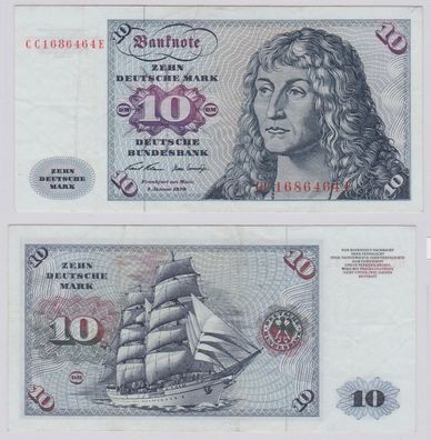 T146112 Banknote 10 DM Deutsche Mark Ro. 270a Schein 2. Jan. 1970 KN CC 1686464 E