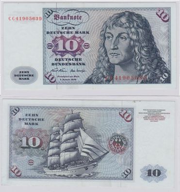 T146256 Banknote 10 DM Deutsche Mark Ro. 270a Schein 2. Jan. 1970 KN CC 4190563 D