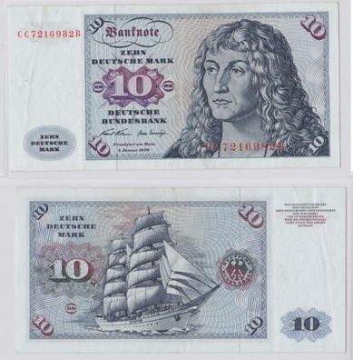 T146002 Banknote 10 DM Deutsche Mark Ro. 270a Schein 2. Jan. 1970 KN CC 7216982 B