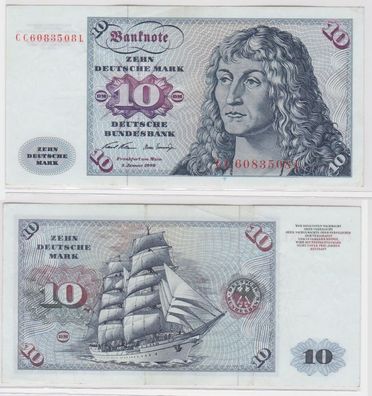 T146235 Banknote 10 DM Deutsche Mark Ro. 270a Schein 2. Jan. 1970 KN CC 6083508 L