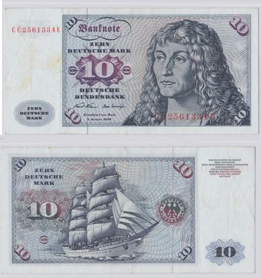 T146149 Banknote 10 DM Deutsche Mark Ro. 270a Schein 2. Jan. 1970 KN CC 2561334 E