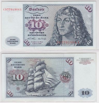 T146108 Banknote 10 DM Deutsche Mark Ro. 270a Schein 2. Jan. 1970 KN CD 7791904 A