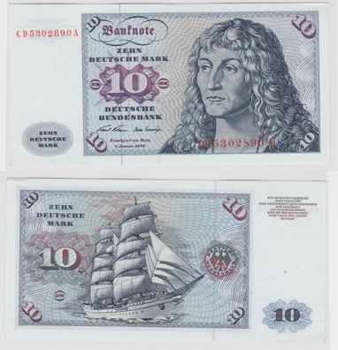 T147152 Banknote 10 DM Deutsche Mark Ro. 270a Schein 2. Jan. 1970 KN CD 5302890 A