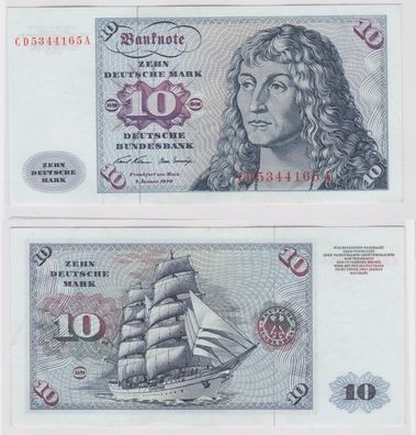 T147090 Banknote 10 DM Deutsche Mark Ro. 270a Schein 2. Jan. 1970 KN CD 5344165 A