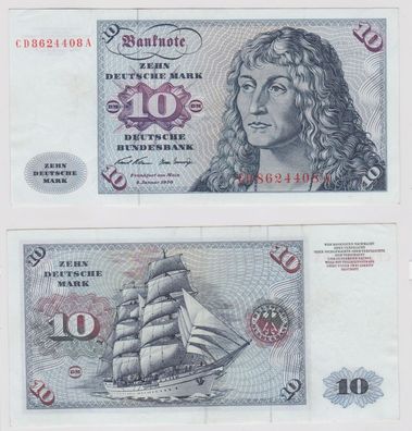 T147192 Banknote 10 DM Deutsche Mark Ro. 270a Schein 2. Jan. 1970 KN CD 8624408 A