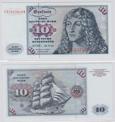 T146385 Banknote 10 DM Deutsche Mark Ro. 270b Schein 2. Jan. 1970 KN CE 7517616 K