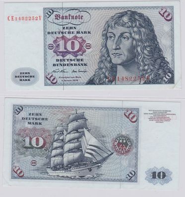 T146346 Banknote 10 DM Deutsche Mark Ro. 270b Schein 2. Jan. 1970 KN CE 1482252 V