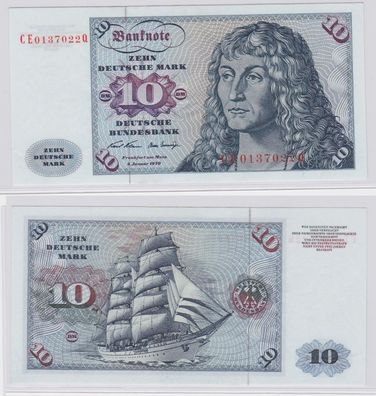 T146217 Banknote 10 DM Deutsche Mark Ro. 270b Schein 2. Jan. 1970 KN CE 0137022 Q