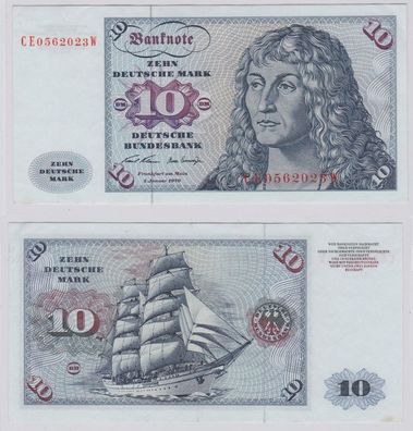 T146350 Banknote 10 DM Deutsche Mark Ro. 270b Schein 2. Jan. 1970 KN CE 0562023 W