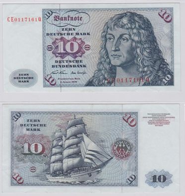 T146493 Banknote 10 DM Deutsche Mark Ro. 270b Schein 2. Jan. 1970 KN CE 0117161 Q
