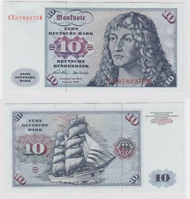 T146122 Banknote 10 DM Deutsche Mark Ro. 270b Schein 2. Jan. 1970 KN CE 0782975 W