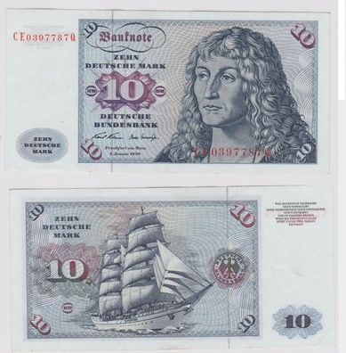 T146319 Banknote 10 DM Deutsche Mark Ro. 270b Schein 2. Jan. 1970 KN CE 0397787 Q