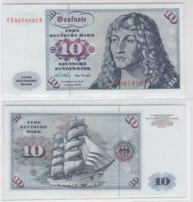 T146687 Banknote 10 DM Deutsche Mark Ro. 270b Schein 2. Jan. 1970 KN CE 0674987 A