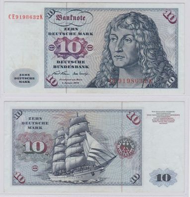 T146353 Banknote 10 DM Deutsche Mark Ro. 270b Schein 2. Jan. 1970 KN CE 9198632 K