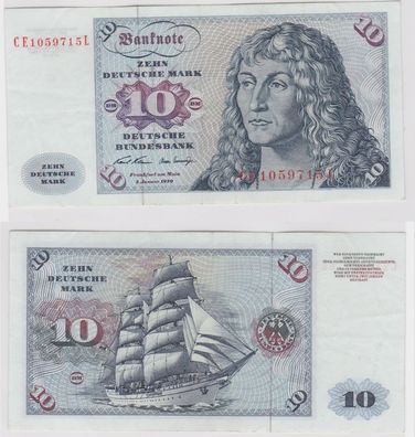 T146056 Banknote 10 DM Deutsche Mark Ro. 270b Schein 2. Jan. 1970 KN CE 1059715 L