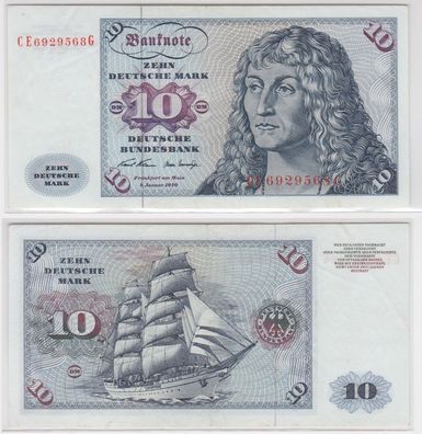 T146151 Banknote 10 DM Deutsche Mark Ro. 270b Schein 2. Jan. 1970 KN CE 6929568 G