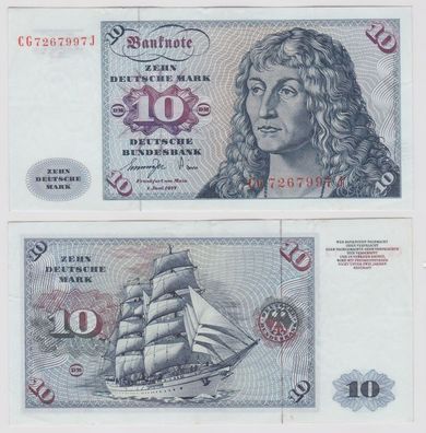 T147276 Banknote 10 DM Deutsche Mark Ro. 275a Schein 1. Juni 1977 KN CG 7267997 J
