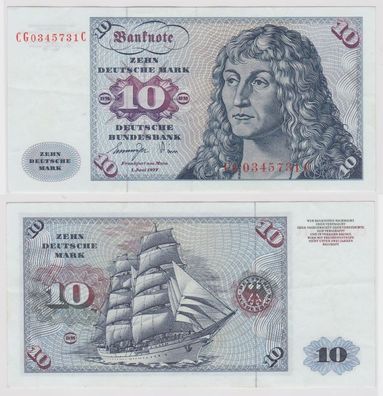 T147200 Banknote 10 DM Deutsche Mark Ro. 275a Schein 1. Juni 1977 KN CG 0345731 C