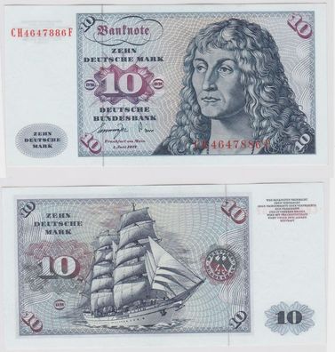 T147227 Banknote 10 DM Deutsche Mark Ro. 275a Schein 1. Juni 1977 KN CH 4647886 F