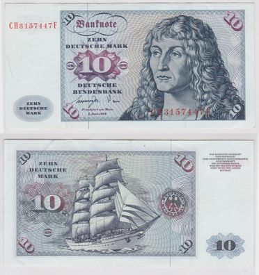 T147194 Banknote 10 DM Deutsche Mark Ro. 275a Schein 1. Juni 1977 KN CH 3157447 F