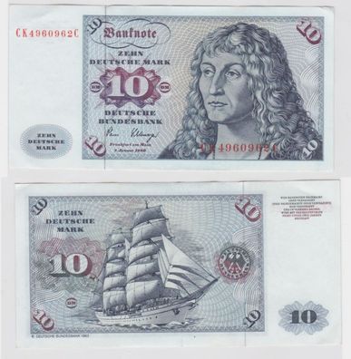 T146209 Banknote 10 DM Deutsche Mark Ro. 286a Schein 2. Jan. 1980 KN CK 4960962 C