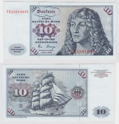T146240 Banknote 10 DM Deutsche Mark Ro. 286a Schein 2. Jan. 1980 KN CK 5801683 G