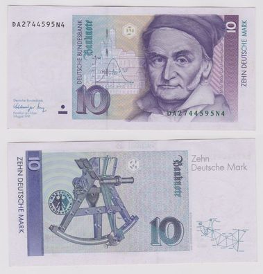 T146588 Banknote 10 DM Deutsche Mark Ro. 297a Schein 1. Aug. 1991 KN DA 2744595N4