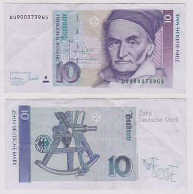 T146060 Banknote 10 DM Deutsche Mark Ro. 303a Schein 1. Okt. 1993 KN DU 9003739G5