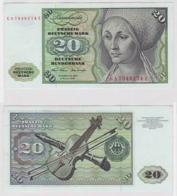 T144472 Banknote 20 DM Deutsche Mark Ro. 271a Schein 2. Jan. 1970 KN GA 7848174 Z