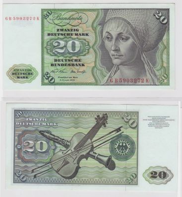 T145233 Banknote 20 DM Deutsche Mark Ro. 271a Schein 2. Jan. 1970 KN GB 5903272 K