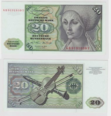 T145222 Banknote 20 DM Deutsche Mark Ro. 271a Schein 2. Jan. 1970 KN GB 9191839 Y