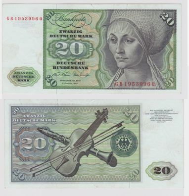 T145814 Banknote 20 DM Deutsche Mark Ro. 271a Schein 2. Jan. 1970 KN GB 1953996 Q