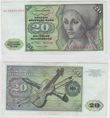 T145375 Banknote 20 DM Deutsche Mark Ro. 271a Schein 2. Jan. 1970 KN GC 3915122 C
