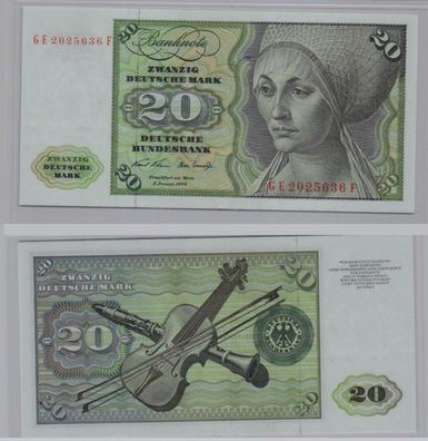 T145810 Banknote 20 DM Deutsche Mark Ro. 271b Schein 2. Jan. 1970 KN GE 2025636 F