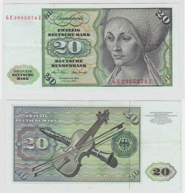 T145706 Banknote 20 DM Deutsche Mark Ro. 271b Schein 2. Jan. 1970 KN GE 2985374 Z