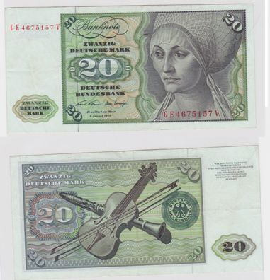 T145331 Banknote 20 DM Deutsche Mark Ro. 271b Schein 2. Jan. 1970 KN GE 4675157 V