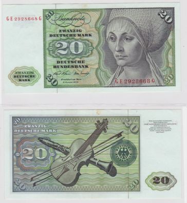 T145820 Banknote 20 DM Deutsche Mark Ro. 271b Schein 2. Jan. 1970 KN GE 2928668 G