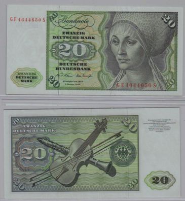 T145649 Banknote 20 DM Deutsche Mark Ro. 271b Schein 2. Jan. 1970 KN GE 4644650 S
