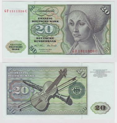 T145236 Banknote 20 DM Deutsche Mark Ro. 271b Schein 2. Jan. 1970 KN GF 1311320 C