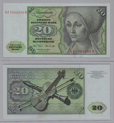 T145377 Banknote 20 DM Deutsche Mark Ro. 271b Schein 2. Jan. 1970 KN GF 1364393 D