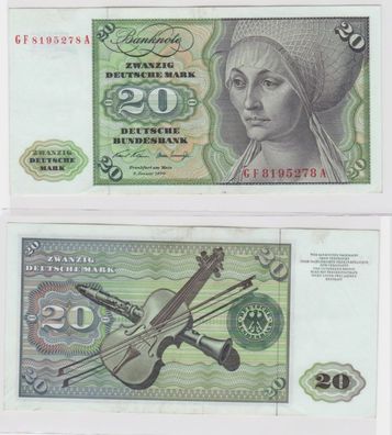 T145774 Banknote 20 DM Deutsche Mark Ro. 271b Schein 2. Jan. 1970 KN GF 8195278 A