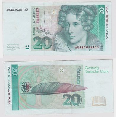 T146336 Banknote 20 DM Deutsche Mark Ro. 298a Schein 1. Aug. 1991 KN AU 3830281S3